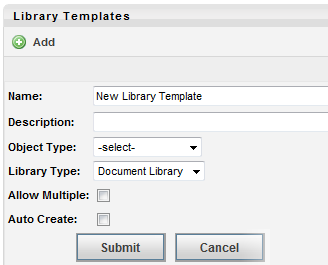 Add Library Templates